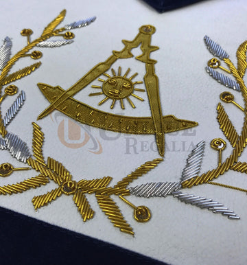 Masonic Grand Lodge Past Master Apron Gold Hand Embroidery Apron